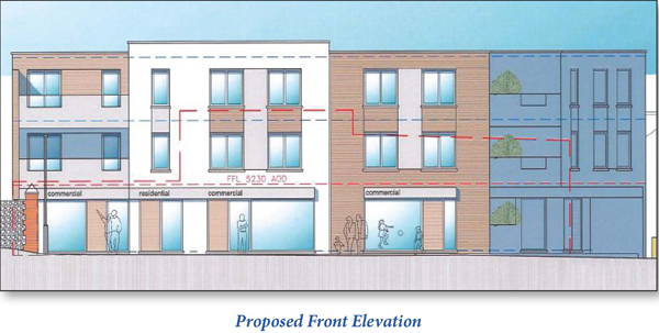 Lot: 45 - COMMERCIAL SITE WITH MIXED USE CONSENT - Proposed Front Elevation